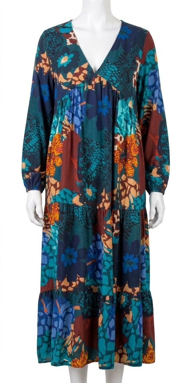 NEW GIGI MODA carina v-neck maxi dress in turquoise